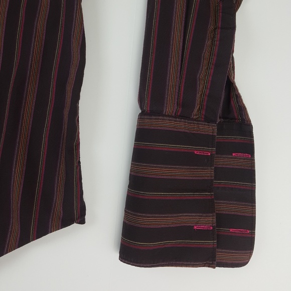 Guess Quality Striped Button Shirt French Cuff - Picture 4 of 8